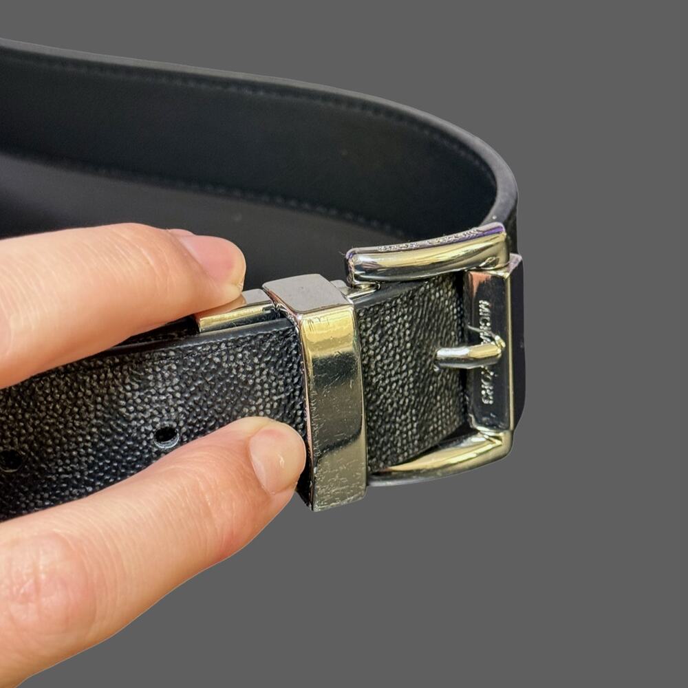 Michael Kors Women's Monogram Reversible Twist Belt Black L - Picture 5 of 6